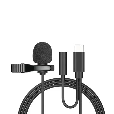 1.5m Mini Portable Lavalier Microphone Condenser Clip-on Lapel Mic Wired USB 3.5mm Type-C Microfon For Phone for Laptop PC