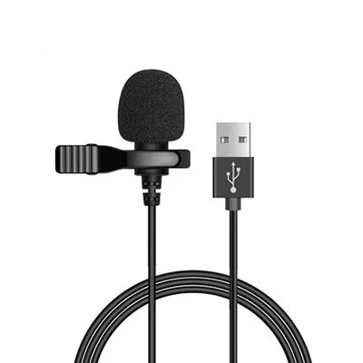 1.5m Mini Portable Lavalier Microphone Condenser Clip-on Lapel Mic Wired USB 3.5mm Type-C Microfon For Phone for Laptop PC