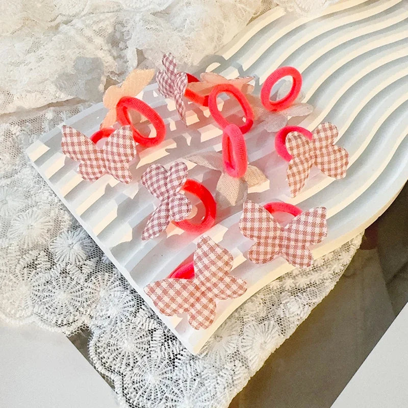 10/30Pcs Children Hairbands No Harm Hair Cartoon Towel Rope Ponytail Holder Kids Mini Rubber Band Headwear Girls Halloween Gift