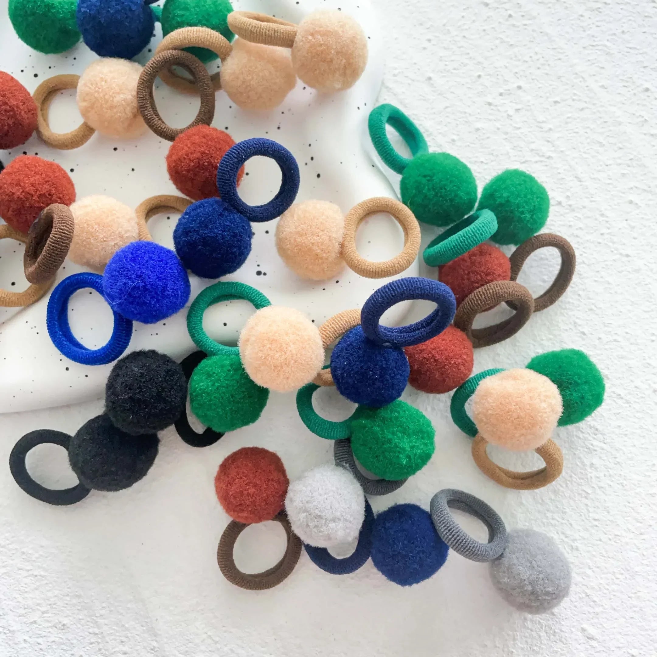 10pcs Kids Elastic Hair Bands Girls Plush Ball Rubber Band For Children Sweets Scrunchie Hair Ties Clip Baby Hair Accessories