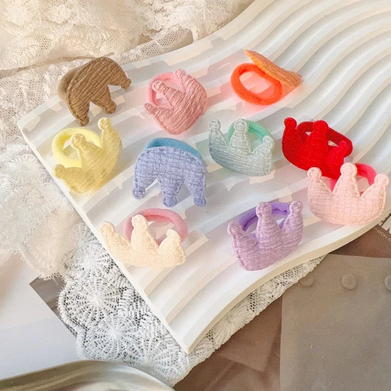 10/30Pcs Children Hairbands No Harm Hair Cartoon Towel Rope Ponytail Holder Kids Mini Rubber Band Headwear Girls Halloween Gift