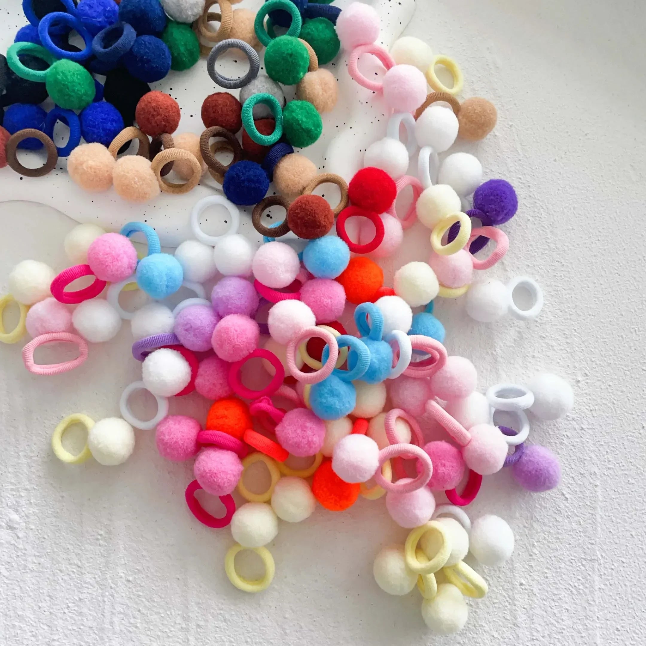 10pcs Kids Elastic Hair Bands Girls Plush Ball Rubber Band For Children Sweets Scrunchie Hair Ties Clip Baby Hair Accessories