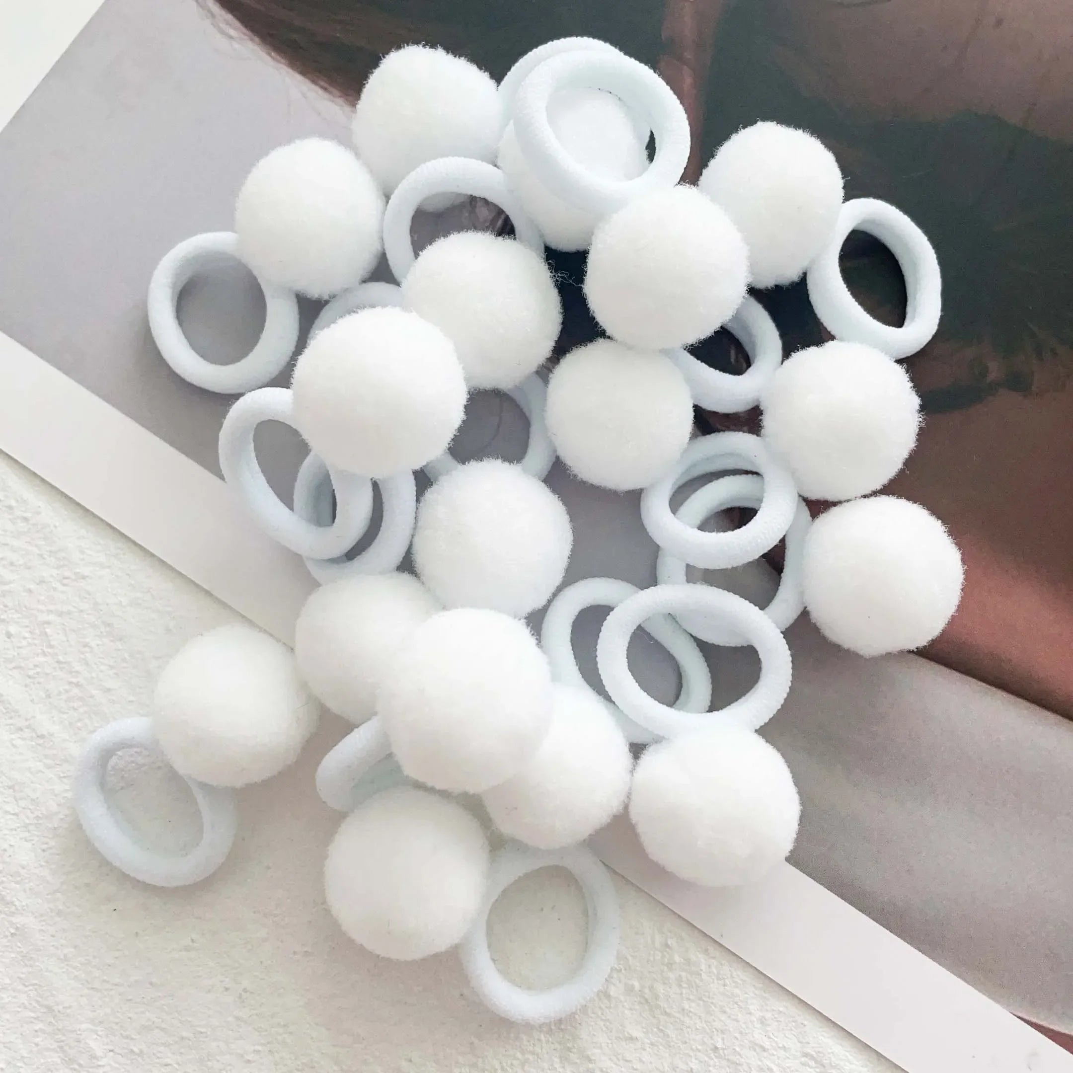 10pcs Kids Elastic Hair Bands Girls Plush Ball Rubber Band For Children Sweets Scrunchie Hair Ties Clip Baby Hair Accessories