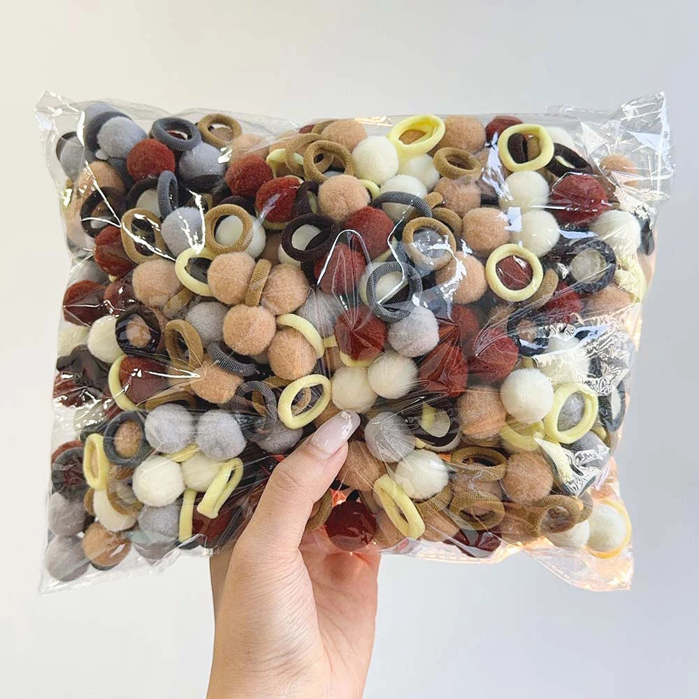 10/30Pcs Children Hairbands No Harm Hair Cartoon Towel Rope Ponytail Holder Kids Mini Rubber Band Headwear Girls Halloween Gift