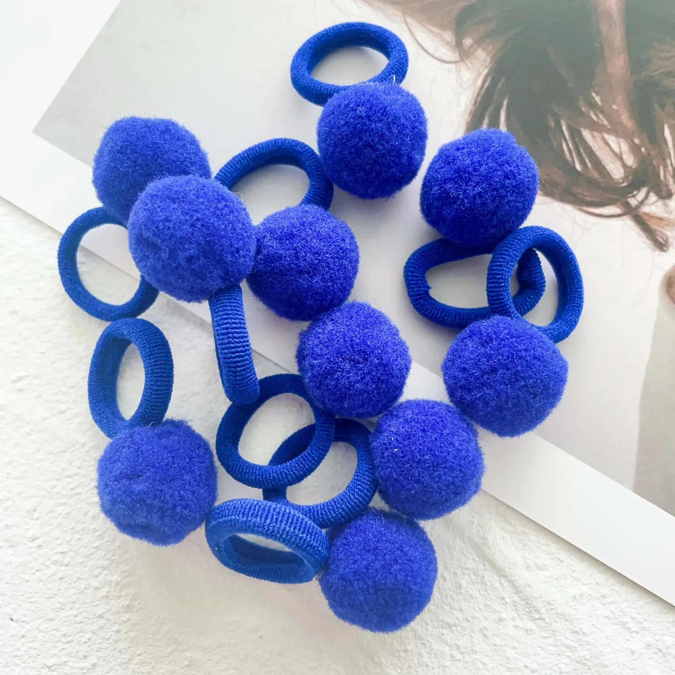 10pcs Kids Elastic Hair Bands Girls Plush Ball Rubber Band For Children Sweets Scrunchie Hair Ties Clip Baby Hair Accessories