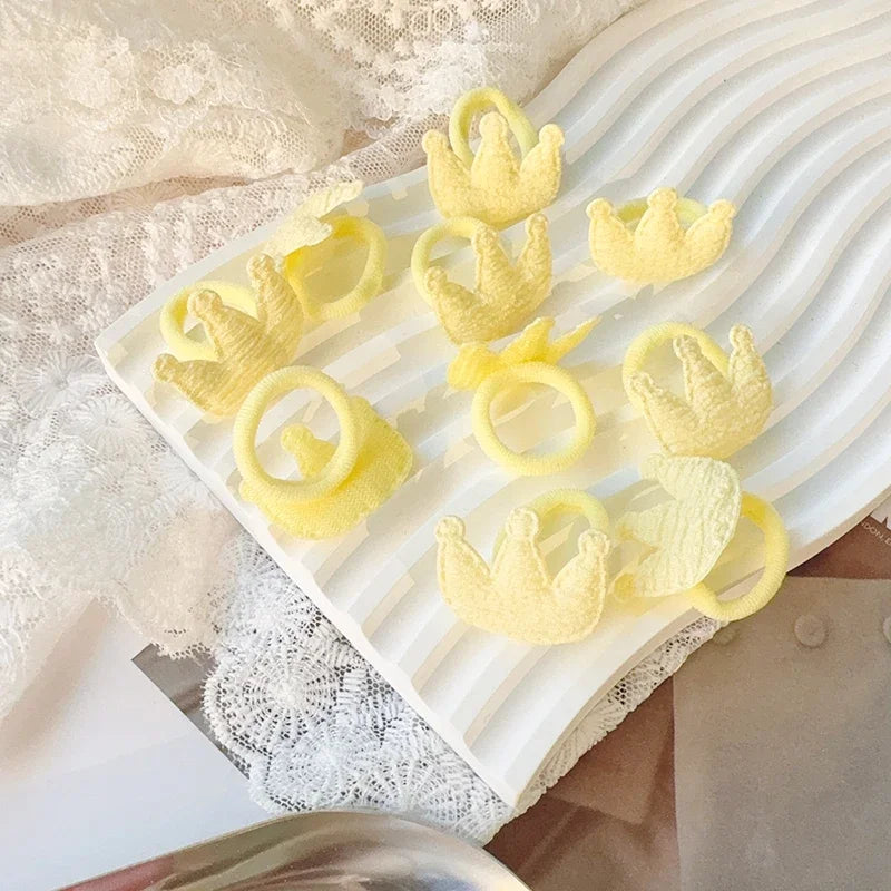 10/30Pcs Children Hairbands No Harm Hair Cartoon Towel Rope Ponytail Holder Kids Mini Rubber Band Headwear Girls Halloween Gift