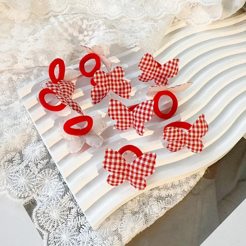 10/30Pcs Children Hairbands No Harm Hair Cartoon Towel Rope Ponytail Holder Kids Mini Rubber Band Headwear Girls Halloween Gift