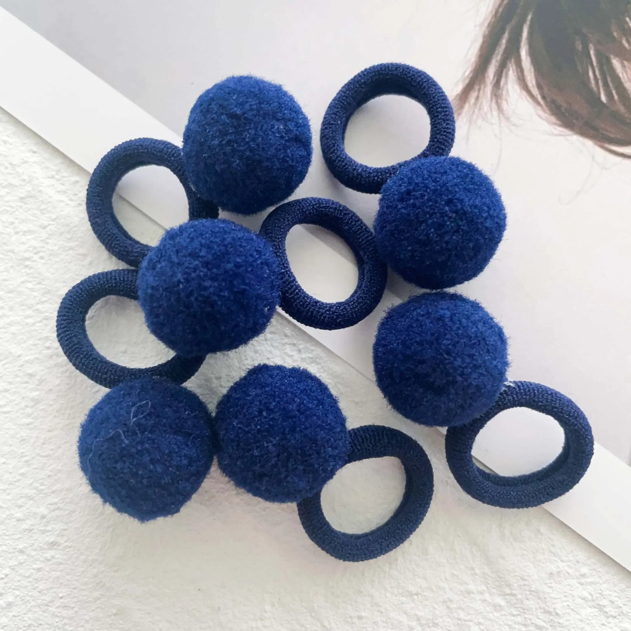 10pcs Kids Elastic Hair Bands Girls Plush Ball Rubber Band For Children Sweets Scrunchie Hair Ties Clip Baby Hair Accessories